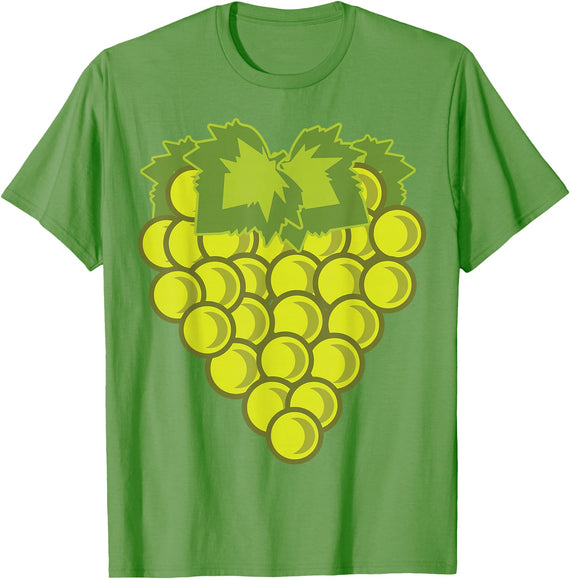JonFriday Halloween Easy Fruit Group Costumes Green Grape Fruit Easy Lazy DIY Halloween Costume T-Shirt - Grass Green
