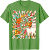 Llama Alpaca Whole Llama Learning Going On Llama Alpaca Teacher Teaching Whole Llama Learning Going On T-Shirt - Grass Green