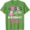 Cow Lover Birthday Men Women Kids Shirts & Gifts Uncle Of The Birthday Girl Family Matching Shirt Farm Cow T-Shirt - Grass