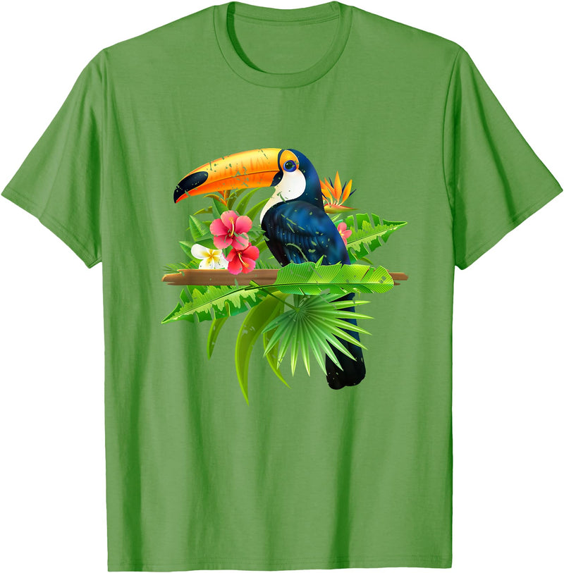 Toucan Bird Ornithologist Gift Idea Tropical Birds Exotic Summer Animal Toucan T-Shirt - Grass Green
