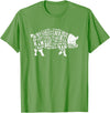 BBQ T-Shirts: Pig Cuts Barbecue and Grilling T-Shirt T-Shirt - Grass Green