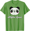 Alpha Love AOII Panda Bear Cute Kawaii Omicron A Alpha Love AOII Panda Bear Cute Kawaii O Pi Distressed T-Shirt - Grass Green