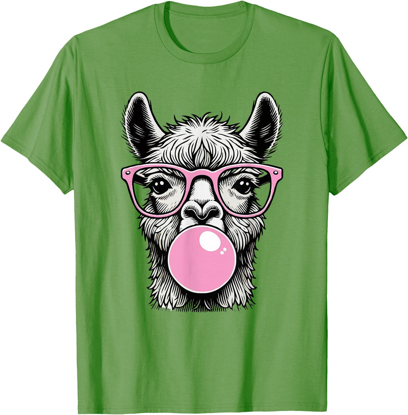 Llama Lovers Funny Animal Tee for Men Women & Kids Cute Llama Shirt for Women Funny Llama Lovers T-Shirt - Grass Green