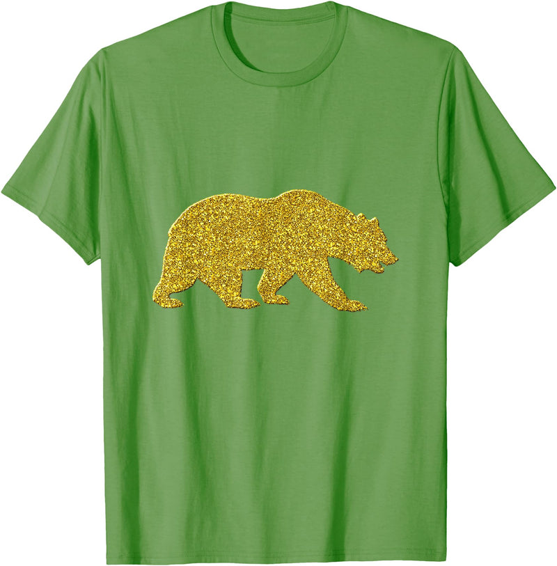 SunFrot Bear Vintage Golden Retro Animal Symbol T-Shirt - Grass Green