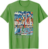 Buffalo New York Waterfront Wonder Buffalo New York NY Waterfront Wonder SD391 T-Shirt - Grass Green
