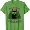 LaLa Designs Only You Can Prevent Drama Llama Forest Camping Smokey T-Shirt - Grass Green