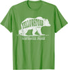Vintage Yellowstone Retro Tees Tanks Tops Grizzly Bear Yellowstone National Park Est. 1872 T-Shirt - Grass Green
