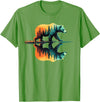 Bear Forest Mountain Wildlife Trees Nature Forest Mountains Trees Wildlife Bear T-Shirt - Grass Green
