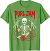 Bone Knitting Co. Purl Jam Skeleton Knitting Craft Lover Funny Design T-Shirt - Grass Green