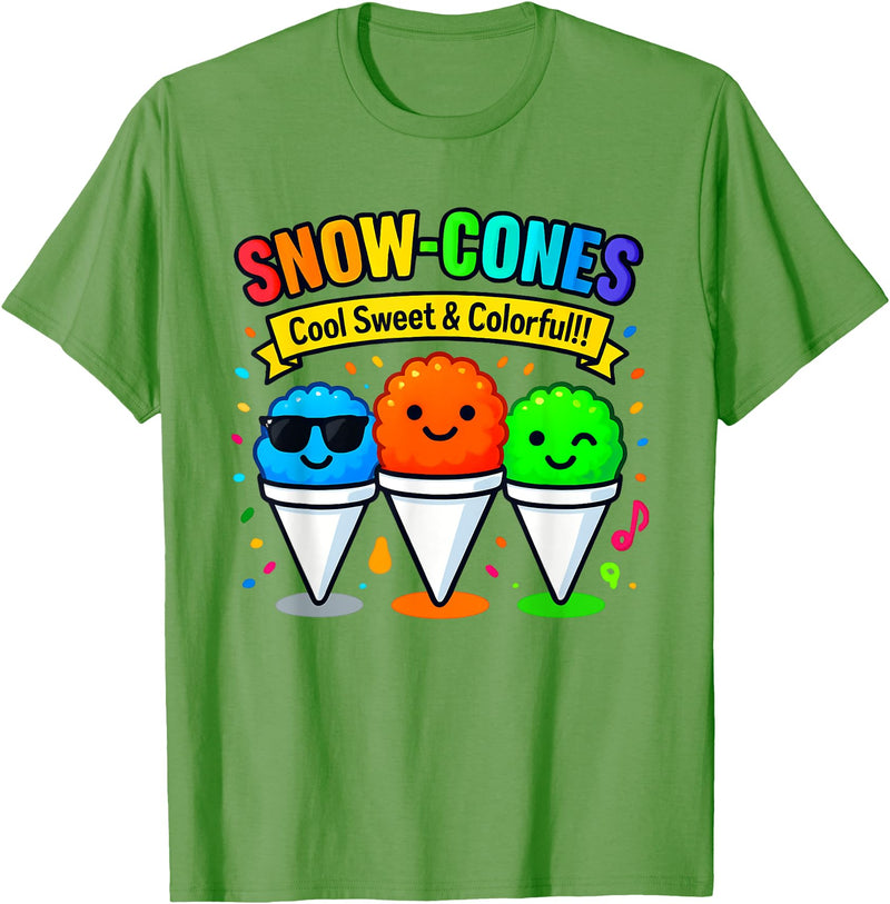 Halloween Shirts By HustlaGirl Snow Cones Cold Sweet and Colorful T-Shirt - Grass Green