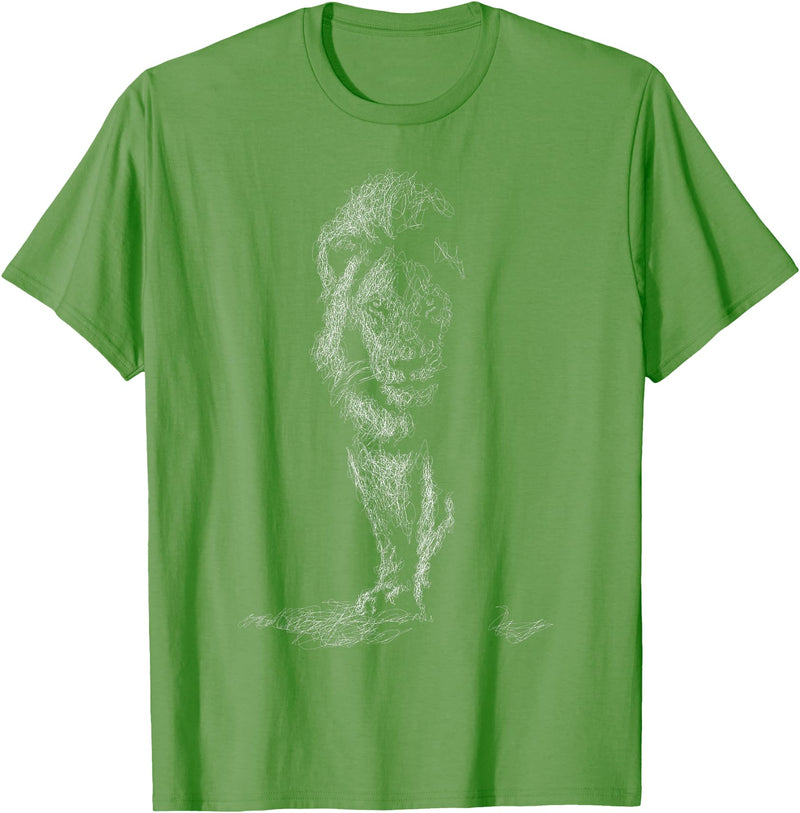black animals art Lion Scribble Black Art for Lover Lions King of Animals T-Shirt - Grass Green