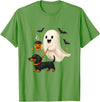 Funny Dachshund Ghost Coffee Dog Lover Halloween Funny Dachshund Ghost Coffee Halloween Wiener Dog Lovers T-Shirt - Grass