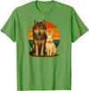 Wolf Rabbit Retro Animal Friends T-Shirt in Grass Green
