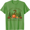 Camping 2nd Birthday Adventure Family Matching Camper 2nd Birthday Boy Forest Bear Camping Adventure Gift T-Shirt - Grass Green