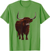 Best Highland Cow Gifts Farm Animal Lover Herders Funny Scottish Highland Cow Design For Men Women Hairy Cow T-Shirt - Grass