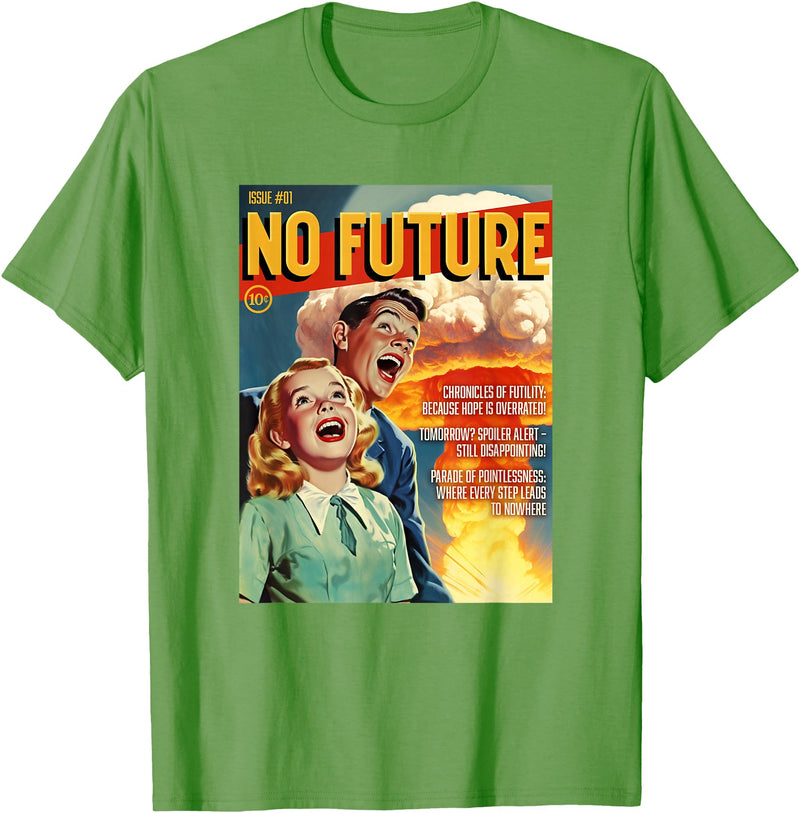 Last Gasp Graphics No Future 1950s Horror Comic Cover T-Shirt - Grass Green