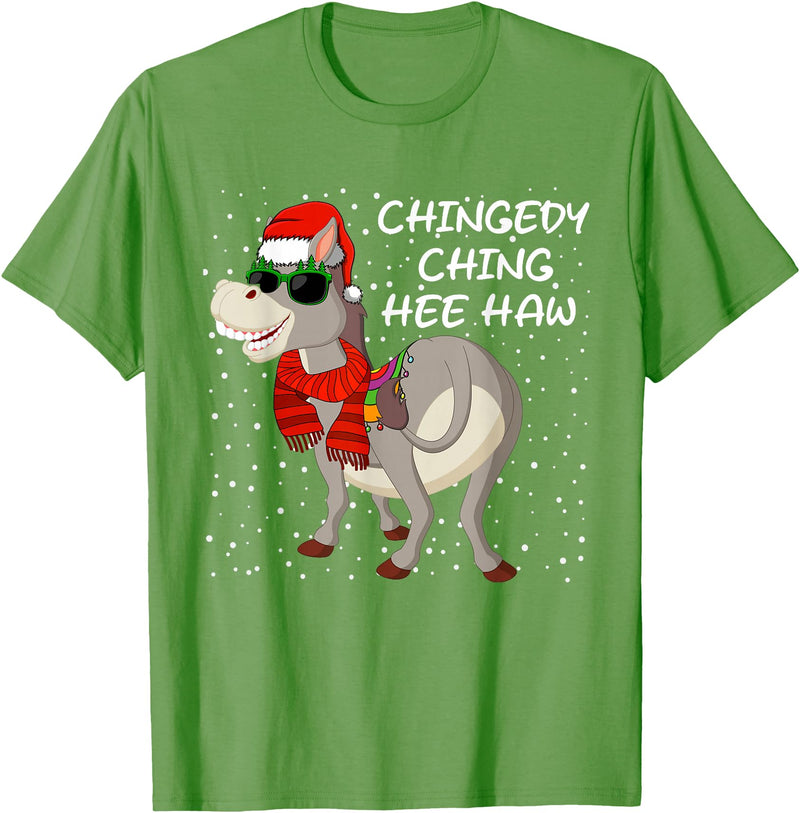 Christmas Shirts Pajamas PJ Men Women Kids Gifts Christmas Donkey Italian Xmas Funny Donkey Lover Pajamas T-Shirt - Grass