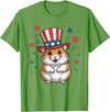 Patriotic Hamster Animals Lovers Independence 4th of July T-Shirt - Grass Green