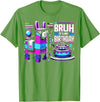 Llama Pinata Birthday Family Bday Party Decoration Llama Pinata Video Game Funny Gamer Bruh Its My Birthday T-Shirt - Grass Green