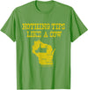 Funny Farm Nothing Tips Like A Cow Wisconsin T-Shirt - Unisex-Adults, Green, Small, Short Sleeve, Cotton, Polyester - Grass