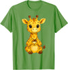 Giraffe Designer Designs Giraffe with heart | Cute giraffe with heart symbol T-Shirt - Grass Green