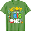 1st Birthday Fishing Themed Outfit Family Matching Momma Of The Big One Fishing Birthday Boy Family Party T-Shirt - Grass Green