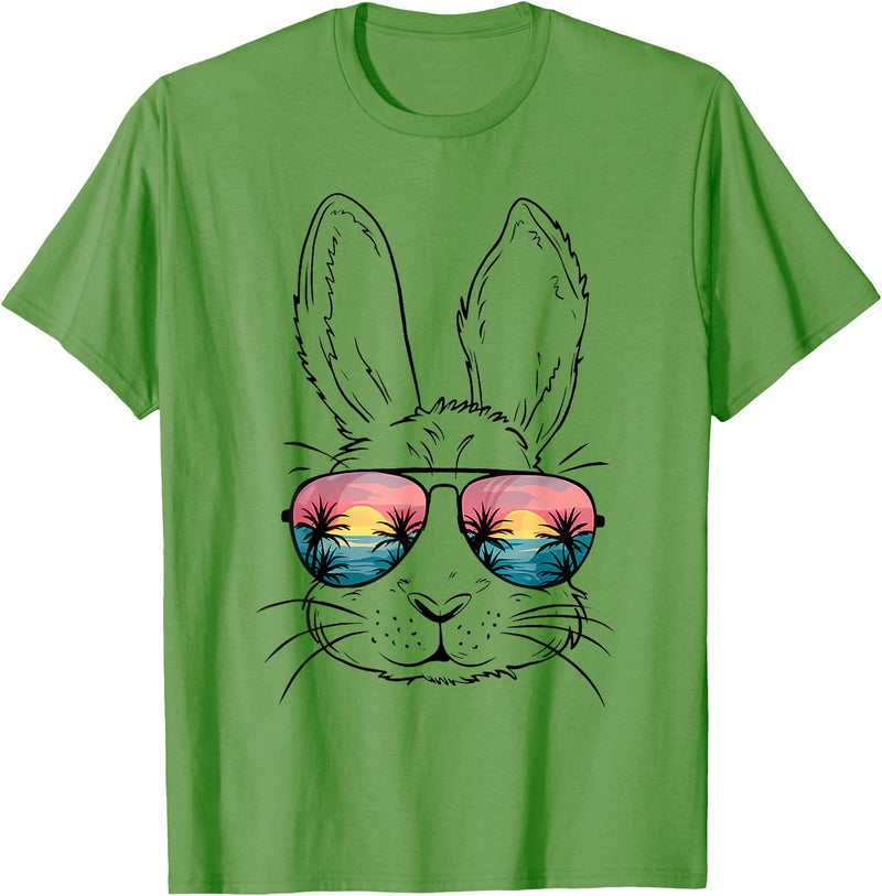 Cute Bunny Easter Lover Bunny Graphic T-Shirt in Grass Green