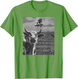 When Pigs Fly Pig Lover Designs Apparel Gifts Cow Selfie With Flying Pigs Fly Funny Gift for Men Women Kid T-Shirt - Grass Green