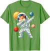 Hamster Astronaut Dabbing Funny Space Animal for Kids T-Shirt - Grass Green