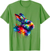 Splash Art Rabbit T-Shirt in Grass Green