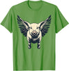 Flying Pig With Wings Design Flying Pig With Wings Fly Pig Lovers T-Shirt - Grass Green
