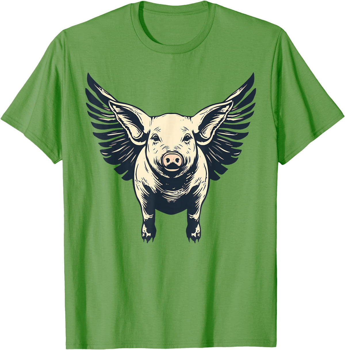 Flying Pig With Wings Design Flying Pig With Wings Fly Pig Lovers T-Shirt - Grass Green