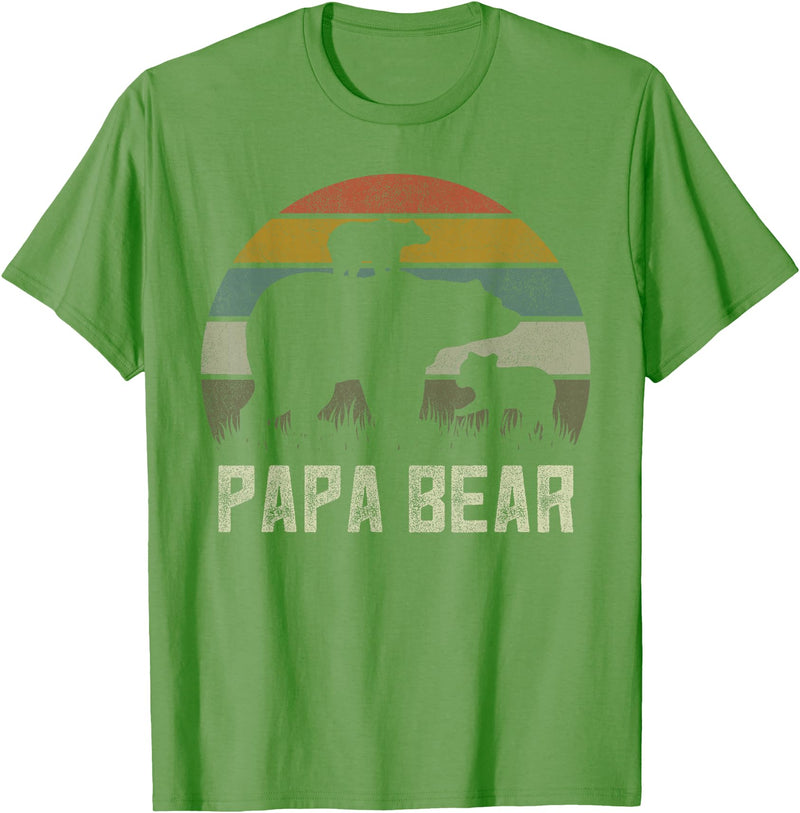 Bear Cubs Family Matching Gifts & Shirts Clothing Funny Papa Bear Shirts, Cub 2 Kids Fathers Day Grandpa T-Shirt - Grass Green