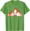 Guinea Pig Christmas Clothing Guinea Pigs Tangled Up In Christmas Lights Guinea Pig Lover T-Shirt - Grass Green