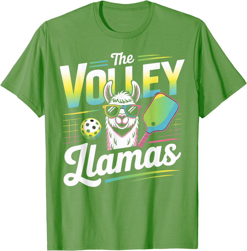 CharlIan Minds - LlamaLovers The Volley Llamas Pickleball Funny Llama T-Shirt - Grass Green