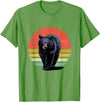 Wowsome! Retro Vintage Black Bear T-Shirt - Grass Green