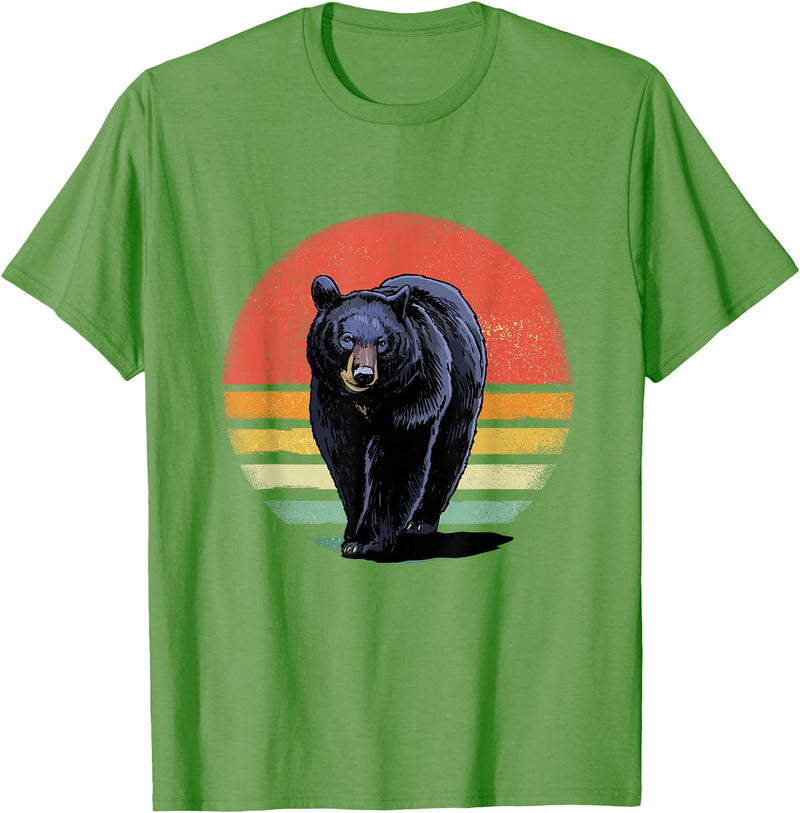 Wowsome! Retro Vintage Black Bear T-Shirt - Grass Green