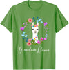ALPACA FANS, LAMA LOVERS DESIGNS Cute Grandma Llama for Alpaca Fans T-Shirt - Grass Green