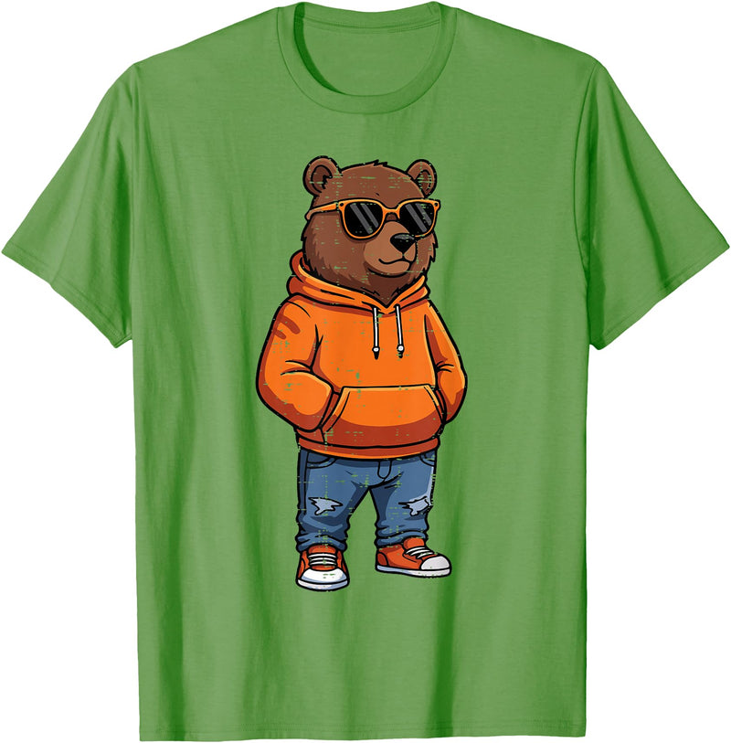 Bear Shirts For Men Women Kids Gifts Cool Bear Sunglasses Men Women Kids Boys Girls Youth Teen T-Shirt - Grass Green