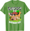 Matching Farm Theme Birthday Shirts By PDQA Daddy of The Bday Boy Farm Animals Matching Farm Theme T-Shirt - Grass Green