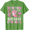 Pink Western Cowgirl Bday Party Family Matching Mommom Of The Birthday Cow-Girl Rodeo Cowgirl Bday T-Shirt - Grass Green