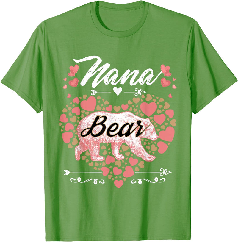 Nana Bear Shirt Designs and Gift Ideas for Grandma Nana Bear Shirt for Women - Cute Mother's Day and Birthday T-Shirt - Grass Green