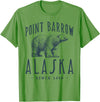 ARTIC ADVENTURE BEAR VINTAGE DESIGNS POINT BARROW, ALASKA POLAR BEAR WILDLIFE T-Shirt - Grass Green