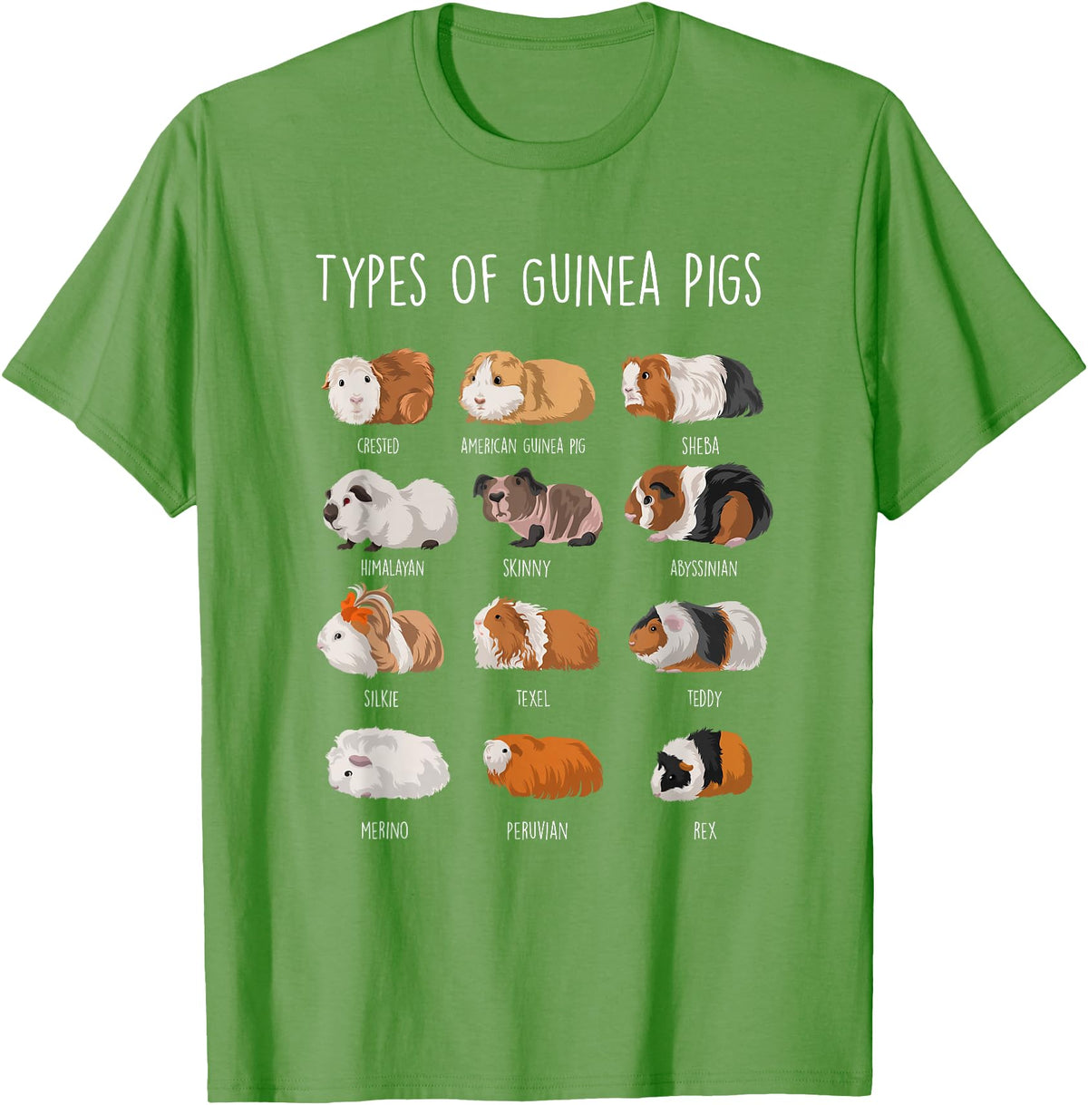 Funny Guinea Pig Sayings Design Shop Guinea Pig Types Of Guinea Pigs T-Shirt - Grass Green