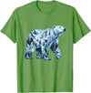 Arctic Polar Bear Mountain Waterfall Nature Arctic Polar Bear Forest Waterfall Landscape T-Shirt - Grass Green