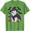 Witch Polar Bear Halloween Tees Polar Bear Halloween Costume Scary Pumpkin Bat Witch T-Shirt - Grass Green