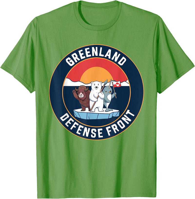 Greenland Defense Front Polar Bear tee Greenland Guard Polar Bear Spear Arctic Emblem T-Shirt - Grass Green