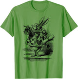 Cute Rabbit Lover Bunny Graphic T-Shirt (Slate Grey) in Grass Green