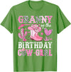 Pink Western Cowgirl Bday Party Family Matching Granny Of The Birthday Cow-Girl Rodeo Cowgirl Bday T-Shirt - Grass Green