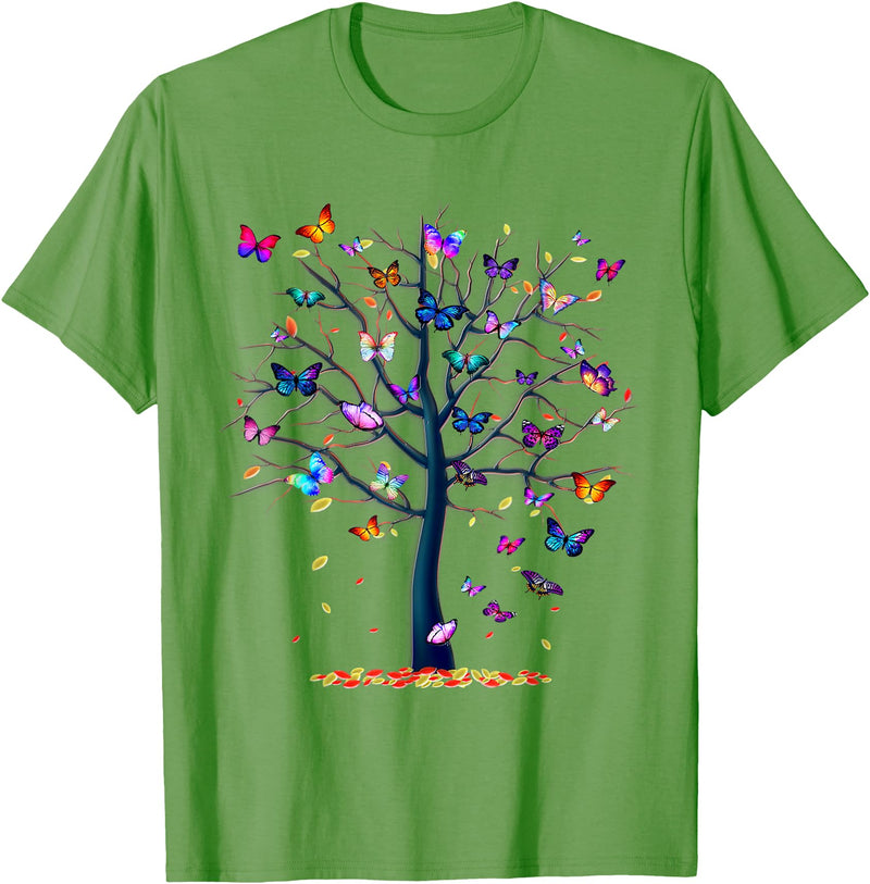 Funny Butterfly Saying Butterfly Tree Beautiful T-Shirt - Grass Green